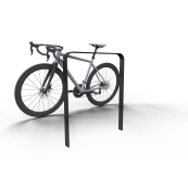 Lean-on hoop made of flat bar steel | bent, 80 x 12 mm | in curved design | without cross bar | total width: 1000 mm | hot-dip galvanized and coated DB 703